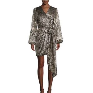 Rebecca Vallance Vienna Dress Mini Gold Silver Black Metallic Wedding Size 10